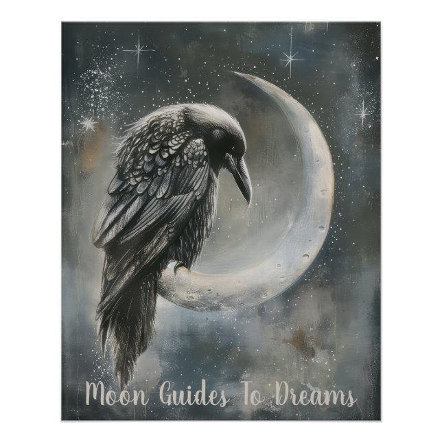 Rote Vogelbaby auf dem Mond Poster (Vorderseite)