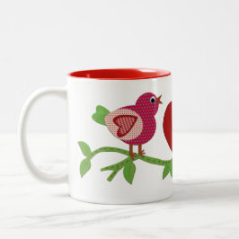 Rote Vogelliebhaber Tasse