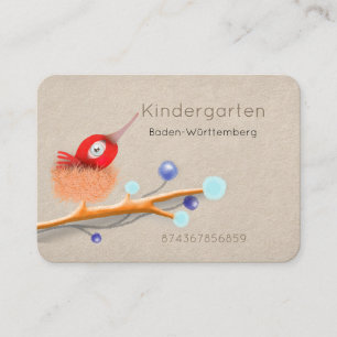Rote Vogelnest Blaubeeren Visitenkarte
