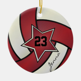 Rote Volleyball Keramikornament