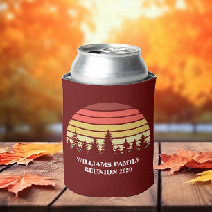 Rote Wald-Sonnenuntergangs-Familientreffen-Camping Dosenkühler