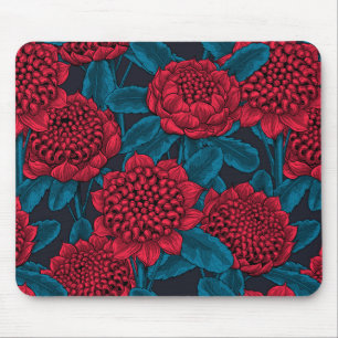 Rote Waratah-Blumen Mousepad