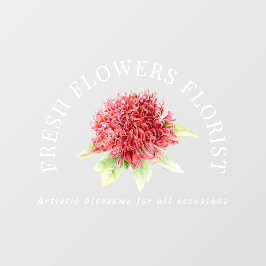 Rote Waratah Blumengeschäft Aquarell Fensteraufkleber