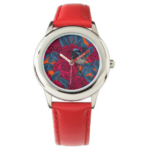 Rote Waratah und Feen Armbanduhr