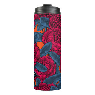 Rote Waratah und Feen Thermosbecher