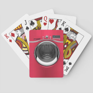 Rote Waschmaschine Spielkarten