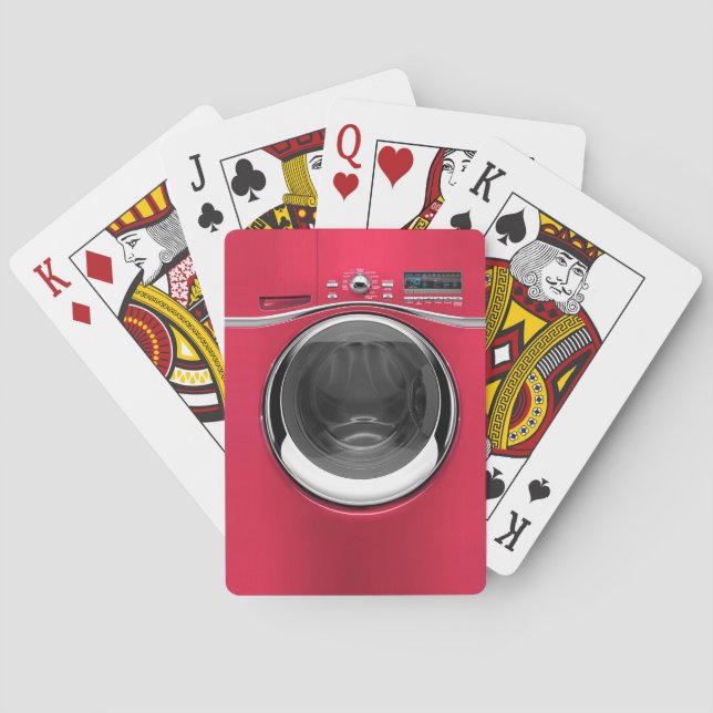 Rote Waschmaschine Spielkarten (Rückseite)