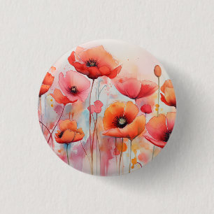 Rote Wasserfarben in einem Feld Button