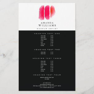 Rote Wasserfarben Makeup Artist Swatts Flyer