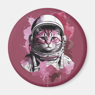 Rote Wasserfarbenkatze Magnet