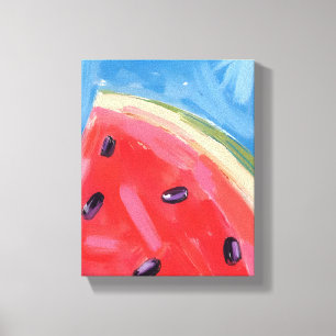 Rote Wassermelone Aquarell-Fruchtmalerei Leinwanddruck