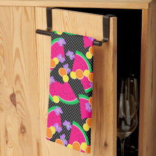 Rote Wassermelone Gelbe Zitronen Tropisch Geschirrtuch