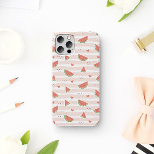 Rote Wassermelonen, Herz, Streifen, Sommermuster Case-Mate iPhone Hülle
