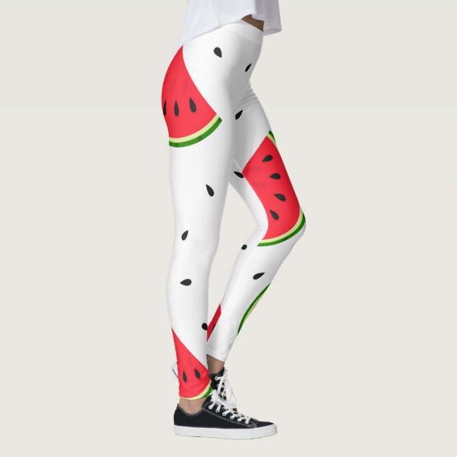 Rote Wassermelonen-Muster Leggings (Rechts)