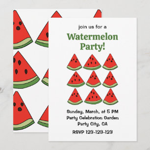Rote Wassermelonen Scheiben Tropische Sommerparty Einladung