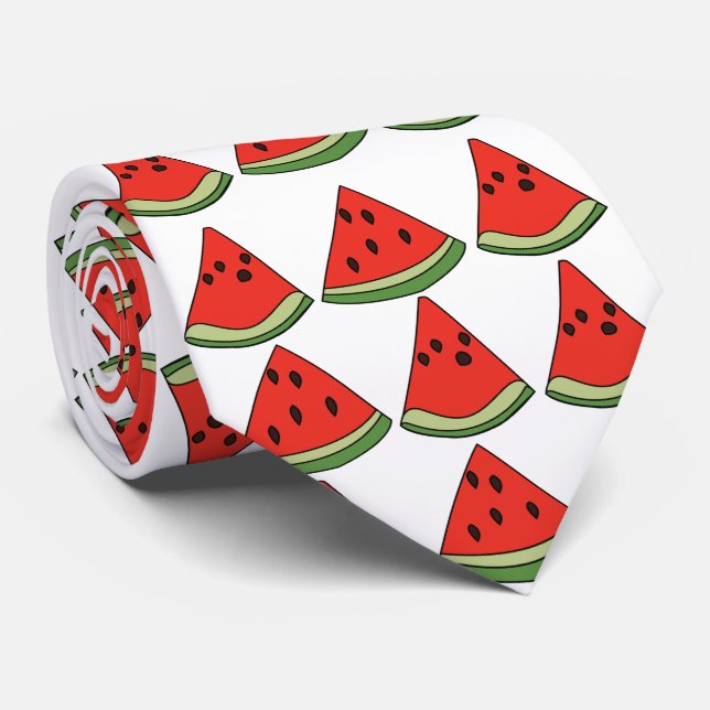 Rote Wassermelonenstücke Krawatte (Gerollt)