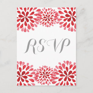 Rote Watercolor-Chrysantheme UAWG Postkarte