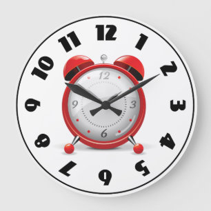 Rote Wecker-Uhr Große Wanduhr