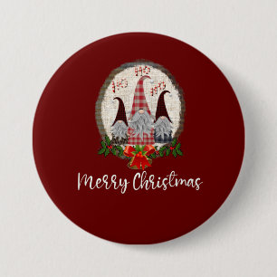 Rote Weihnachts-Gnome Trend-Elfen  Button