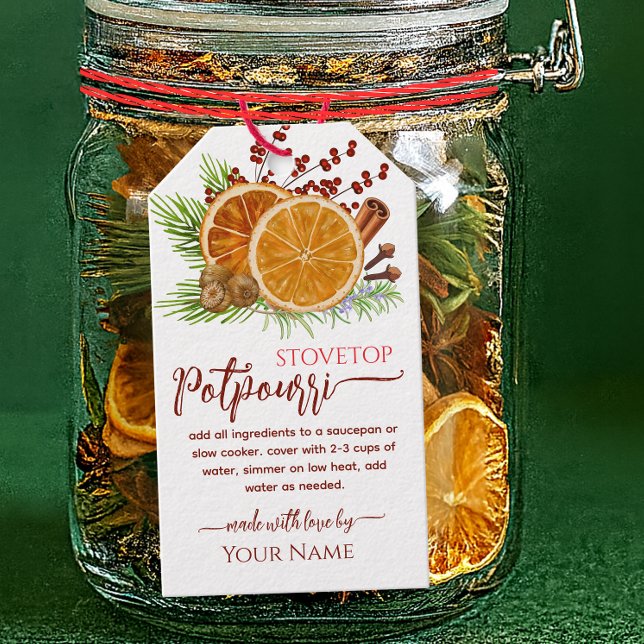 Rote Weihnachts-Kochplatte Simmerndes Potpourri Geschenkanhänger (Von Creator hochgeladen)