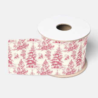 Rote Weihnachts-Toile-Wrapierpapier Ripsband