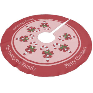 Rote Weihnachts-Zuckerhut-Krücken mit individuelle Polyester Weihnachtsbaumdecke