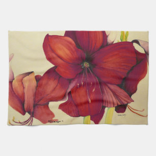 Rote Weihnachtsamaryllis-Geschirrtücher Geschirrtuch