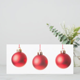 Rote Weihnachtsbälle Dekoration Foto mit Text