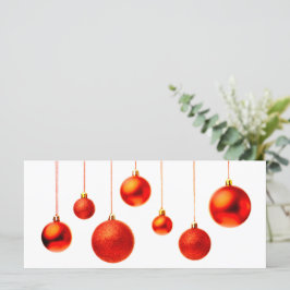 Rote Weihnachtsbälle Dekoration Foto mit Text