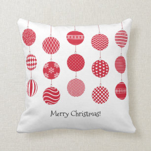 Rote Weihnachtsbälle Kissen