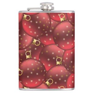 Rote Weihnachtsbäume Flachmann