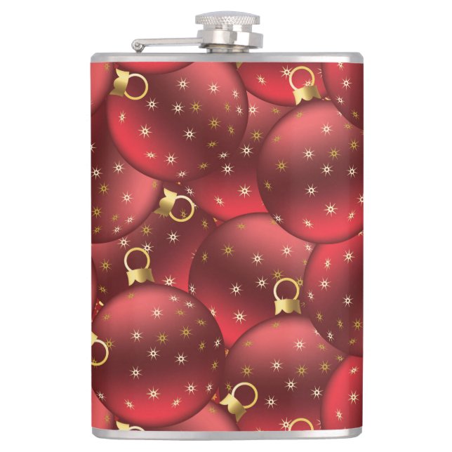 Rote Weihnachtsbäume Flachmann (Vorderseite)