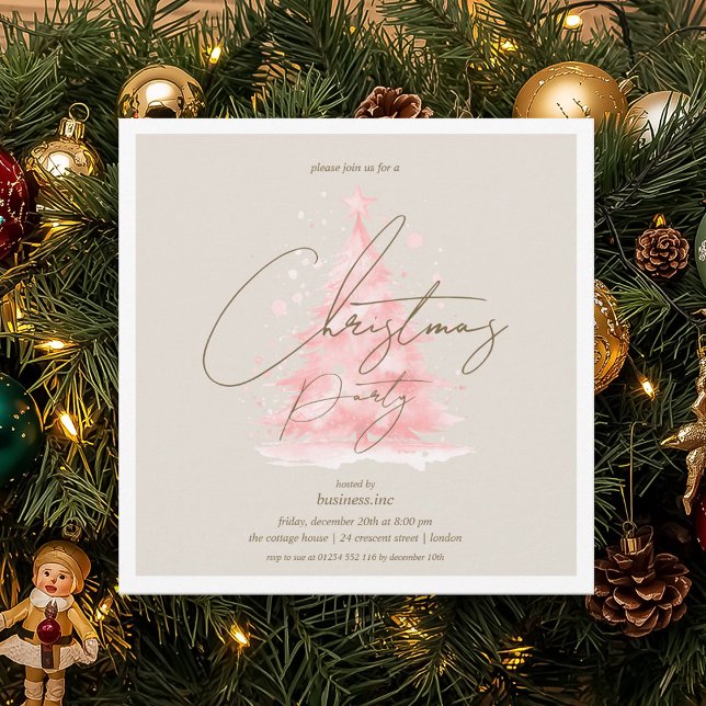 Rote Weihnachtsbaumparty Einladung (orporate Red Christmas Tree Holiday Party Invitation)