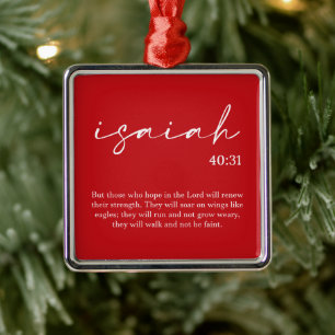 Rote Weihnachtsbibel Verse Metal Ornament Aus Metall