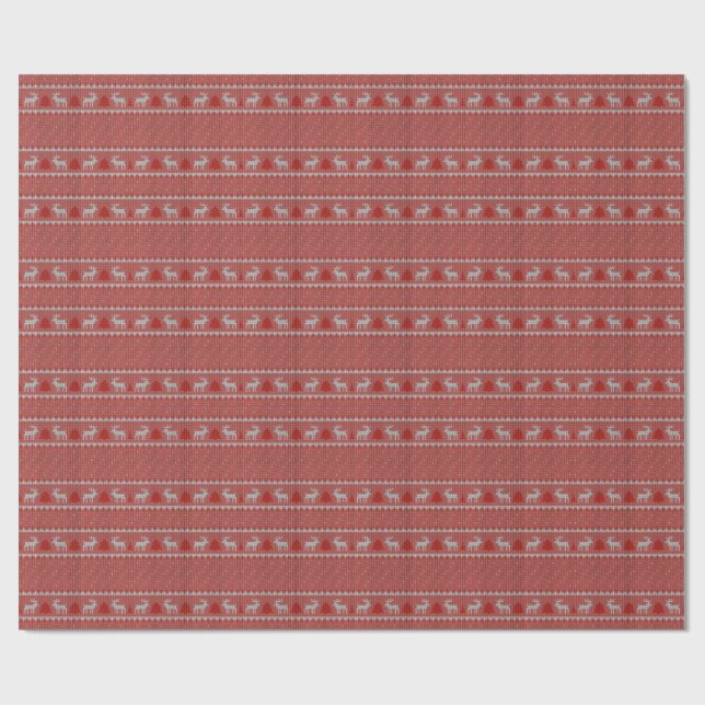 Rote Weihnachtsfeier Geschenkpapier (Flach)