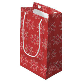Rote Weihnachtsfeiertage - Schneeflocken Kleine Geschenktüte