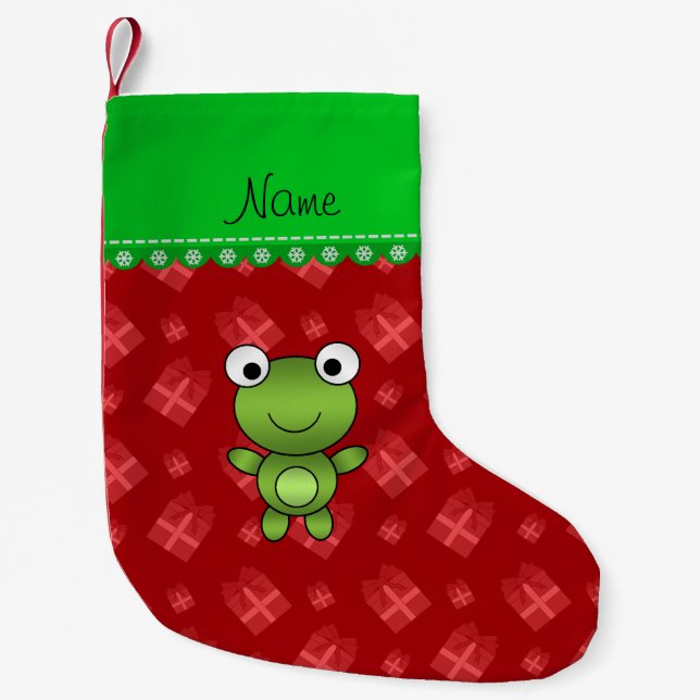 Rote Weihnachtsgeschenke des personalisierten Kleiner Weihnachtsstrumpf (Vorderseite)