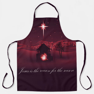 Rote Weihnachtsgeschichte Jesus ist der Grund Schürze