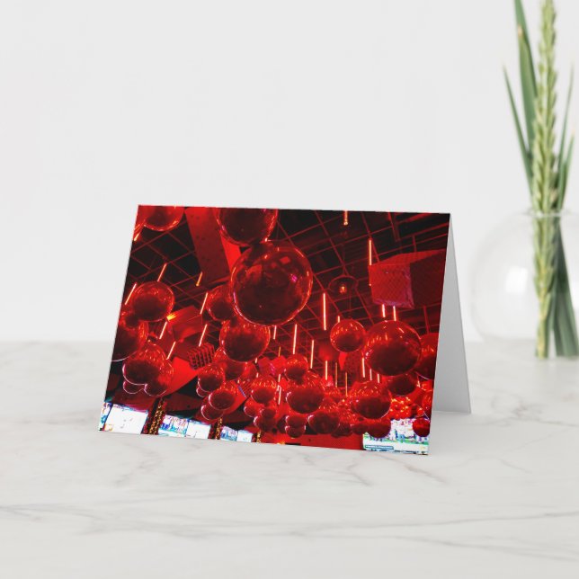 Rote Weihnachtskugeln Weihnachtskarten Karte (Vorderseite)