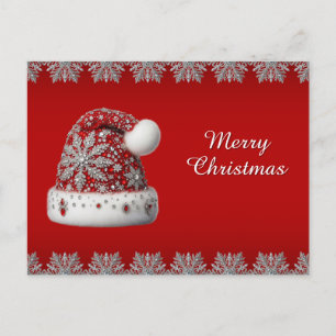 Rote Weihnachtsmannmütze Feiertags-Weihnachten-Pos Postkarte