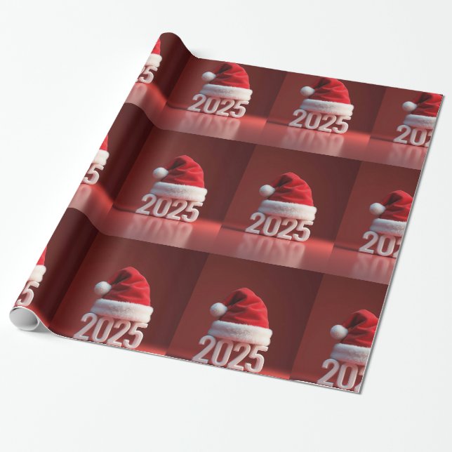 rote Weihnachtsmannmütze Geschenkpapier (Ungerollt)