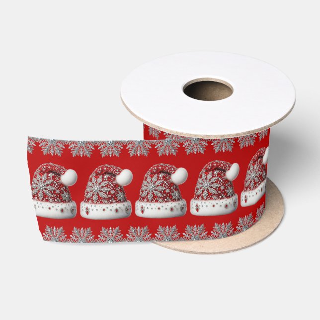 Rote Weihnachtsmannmütze Weihnachten Weihnachtsfei Satinband (Spule)