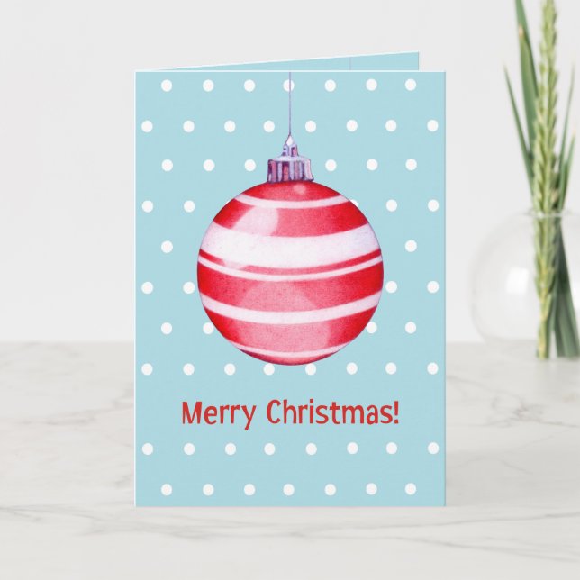 Rote Weihnachtsschmuckkarte Feiertagskarte (Vorderseite)