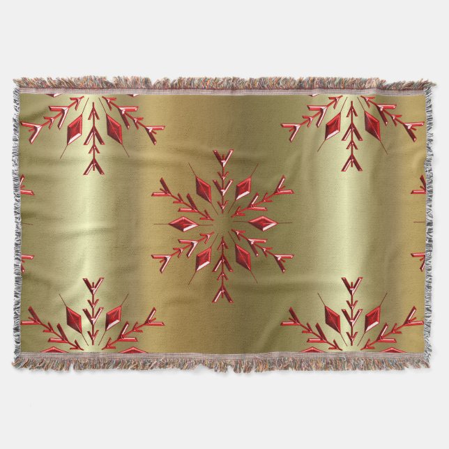 Rote Weihnachtsstars auf Gold Decke (Vorderseite)