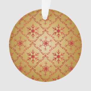 Rote Weihnachtsstars auf Gold Ornament