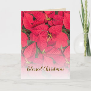Rote Weihnachtsstern-Weihnachtsblume Feiertagskarte