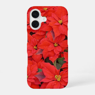 Rote Weihnachtssterne I Florale Weihnachtsbild iPhone 16 Hülle