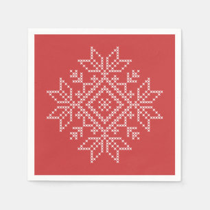 Rote Weihnachtsstickereikunst Snowflake Saison Serviette