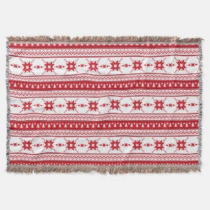 Rote Weihnachtsstrickjacke-inspiriertes Muster Decke
