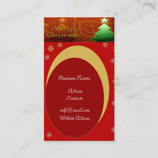 Rote WeihnachtsVisitenkarte Visitenkarte (Vorderseite)